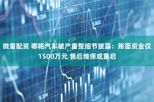 微量配资 哪吒汽车破产重整细节披露：账面资金仅1500万元 售后维保或重启